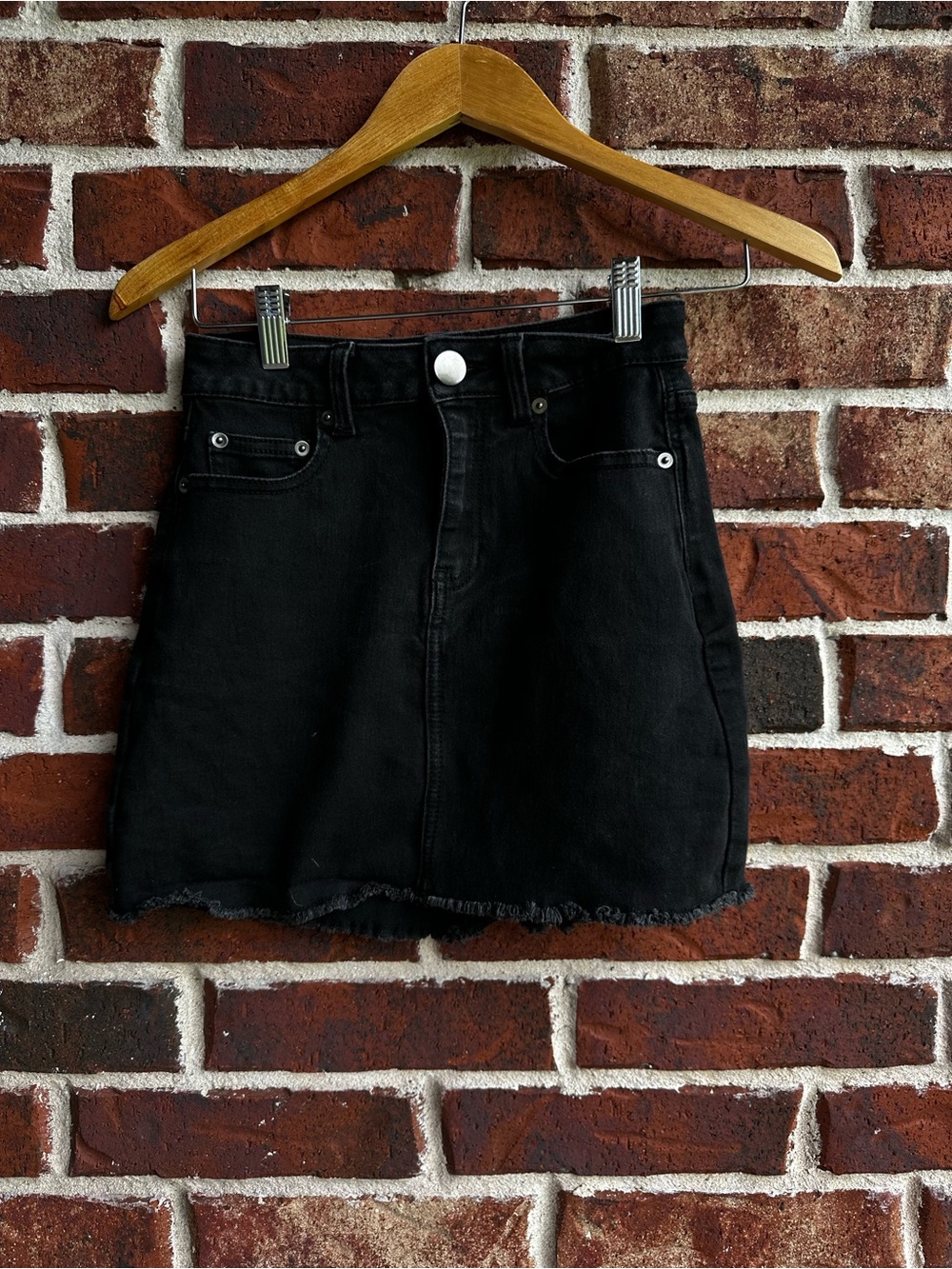 NOBO Black Mini Denim Skirt